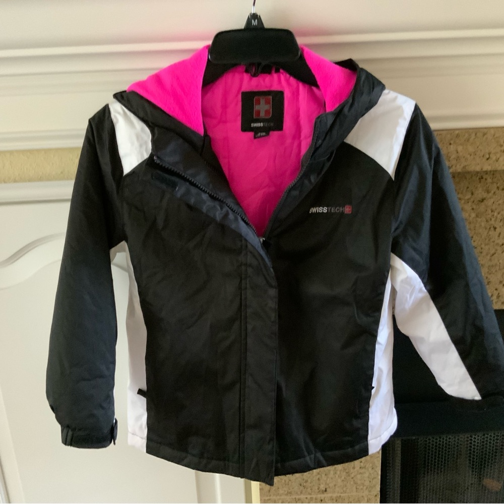 Swiss Tech pink black winter jacket size 6/6X